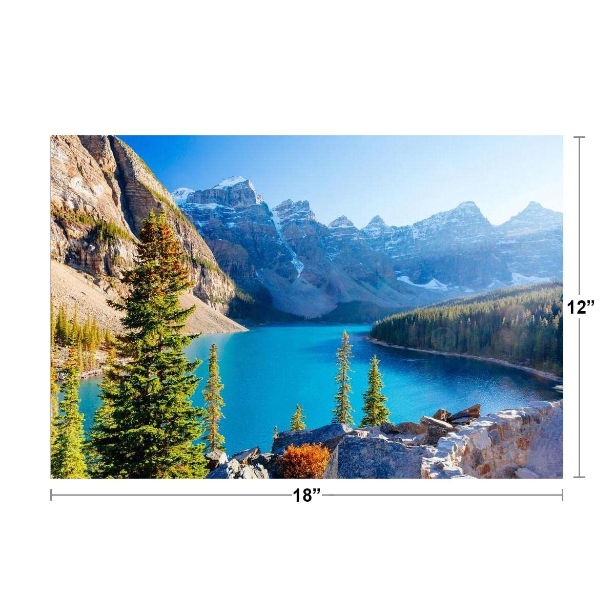 Moraine Lake Banff National Park Lake Louise Alberta Canada Photo Photograph Cool Wall Decor Art Print Poster 18x12