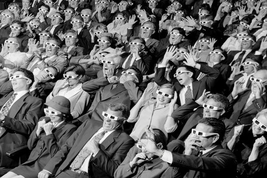3D Movie Viewers in Theater Wearing 3D Glasses Photo Photograph Cool Wall Decor Art Print Poster 18x12