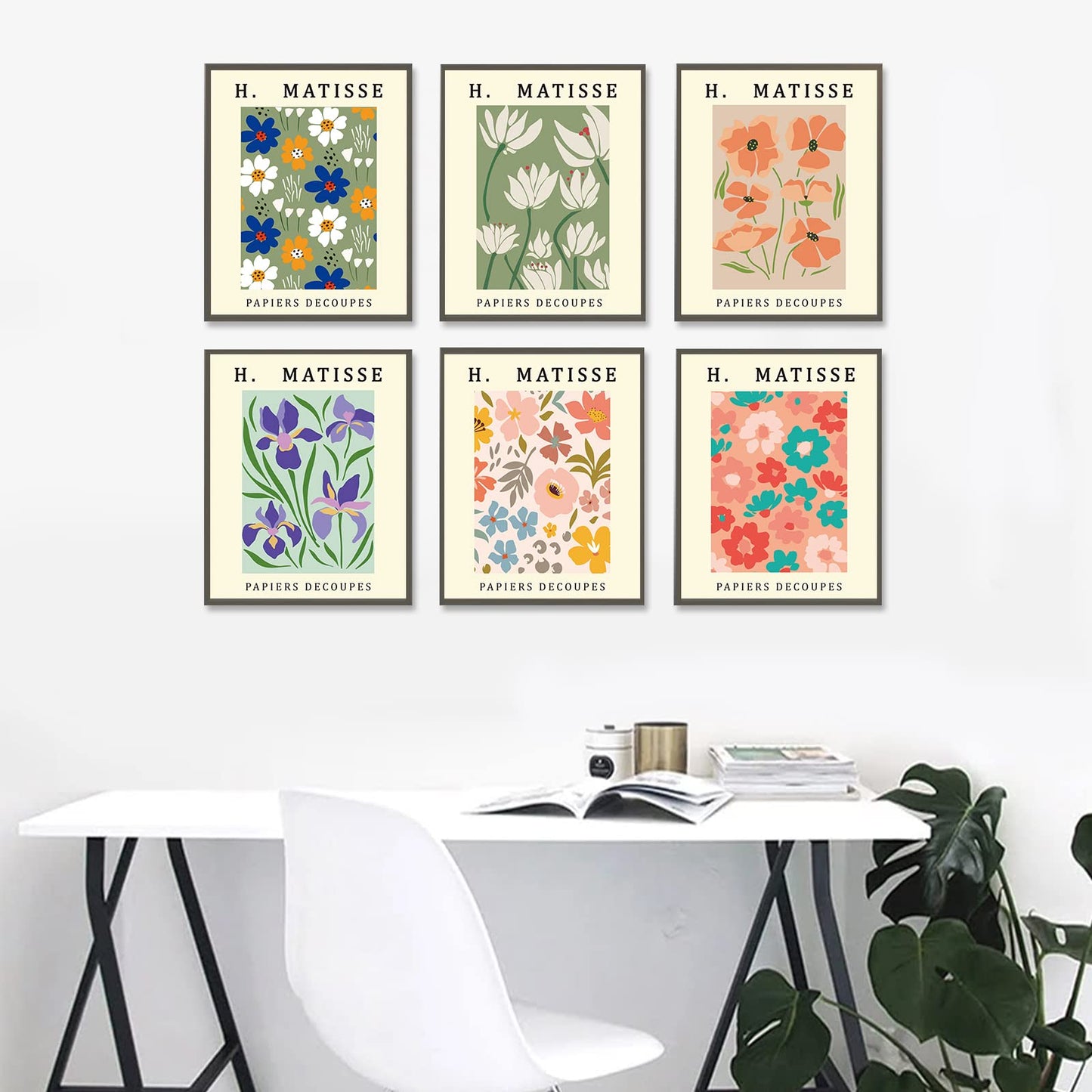 Rossorha Matisse Wall Art Prints, Abstract Matisse Wall Art Exhibition Posters(Flowers)