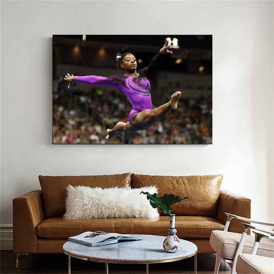 BUUTUUCE SIMONE BILES Canvas Art Poster and Wall Art Picture Print Modern Family bedroom Decor Posters 08x12inch(20x30cm)