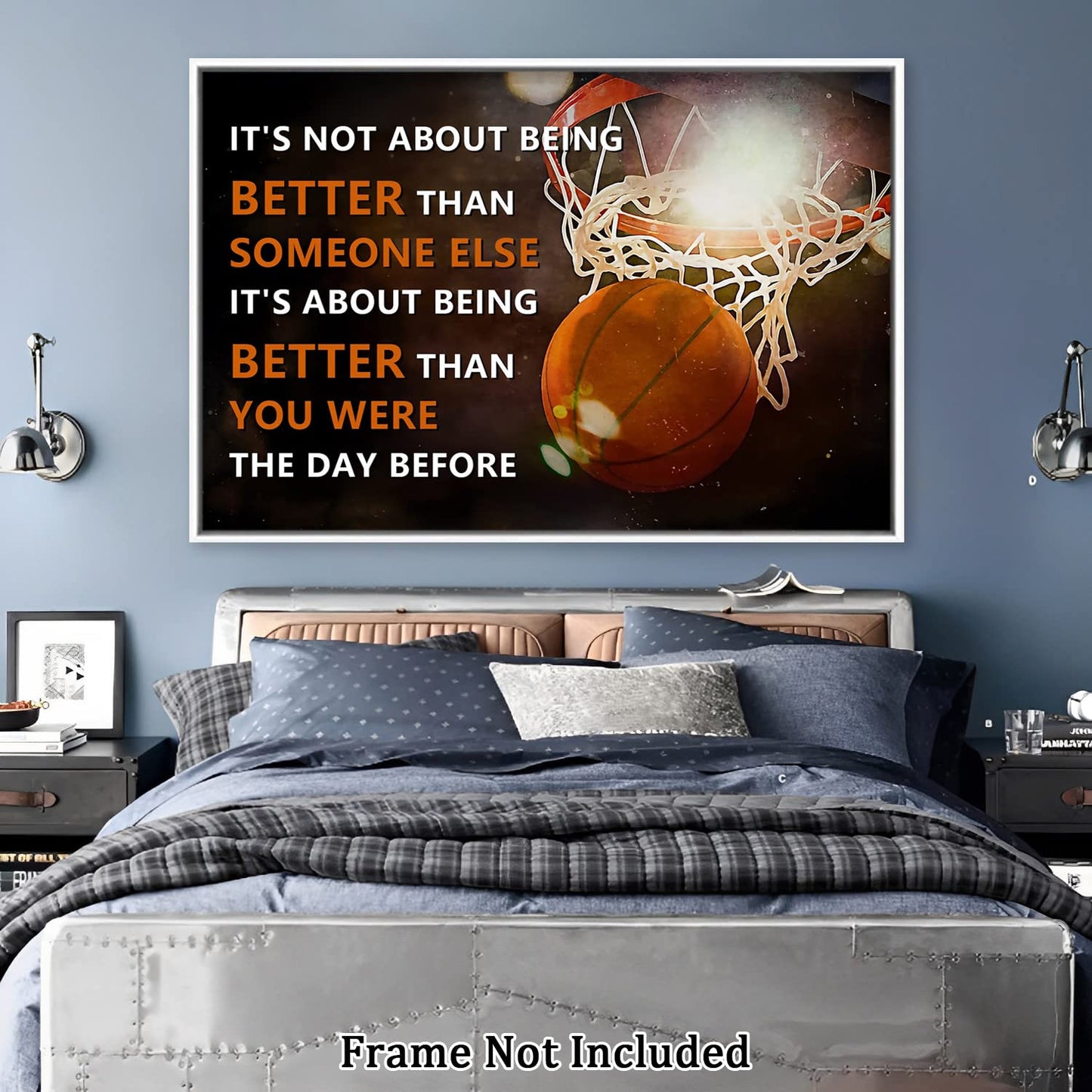 It'S Not About Being Better Than Someone Else Canvas Painting Modern Abstract Wall Art Motivational Quote Posters and Prints Wall Decor Unframe Wall Artwork Home Decor Office Kitchen Wall Decoration