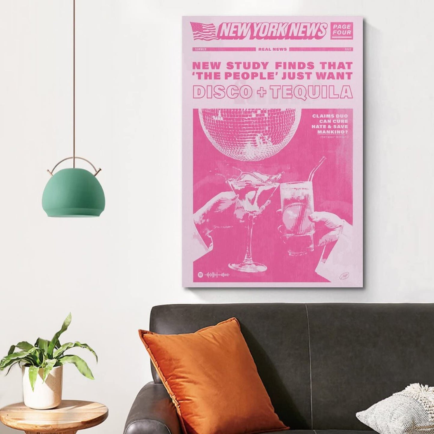 SUANA Disco Tequila Poster Posters for Room Aesthetic Pastel Room Decor Poster Decorative Painting Canvas Wall Art Living Room Posters Bedroom Painting 12x18inch(30x45cm)