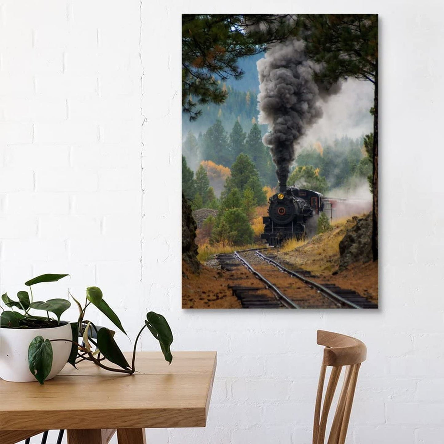 BUUTUUCE wall art for living room Landscape Train Tracks Picture Print Wall Art Poster Painting Canvas Posters Artworks Gift Idea Room Aesthetic 12x18inch(30x45cm)