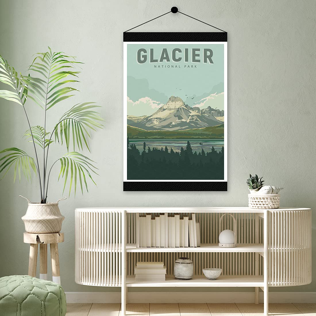 xtvin Glacier National Park Posters Vintage Wall Art Print Decor Painting Gift National Parks of the USA Home Decoration Stickers (12X18 inch)