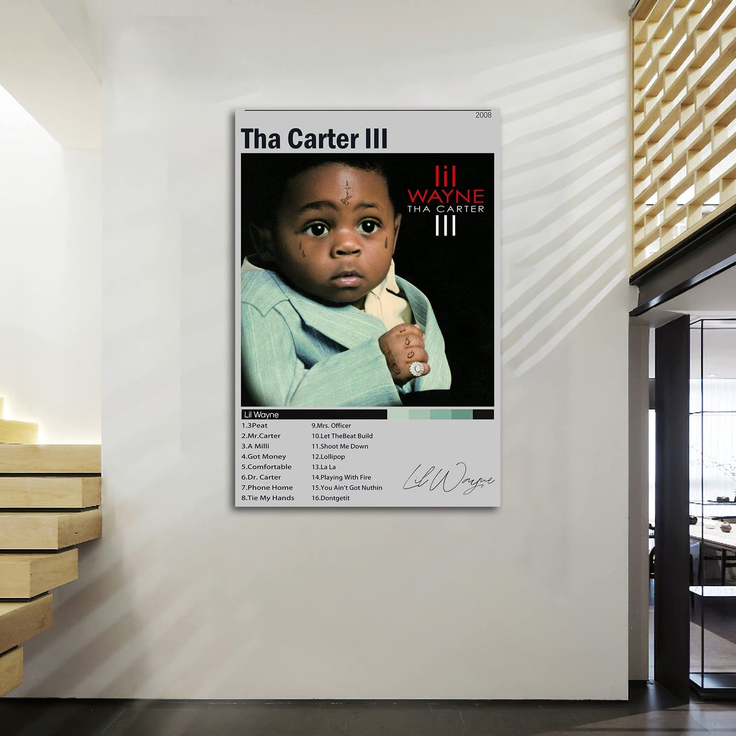 Music Poster Tha Carter III Album Cover Art Wall Canvas Pictures for Modern Room Decor Prints Unframed 12" x 18"