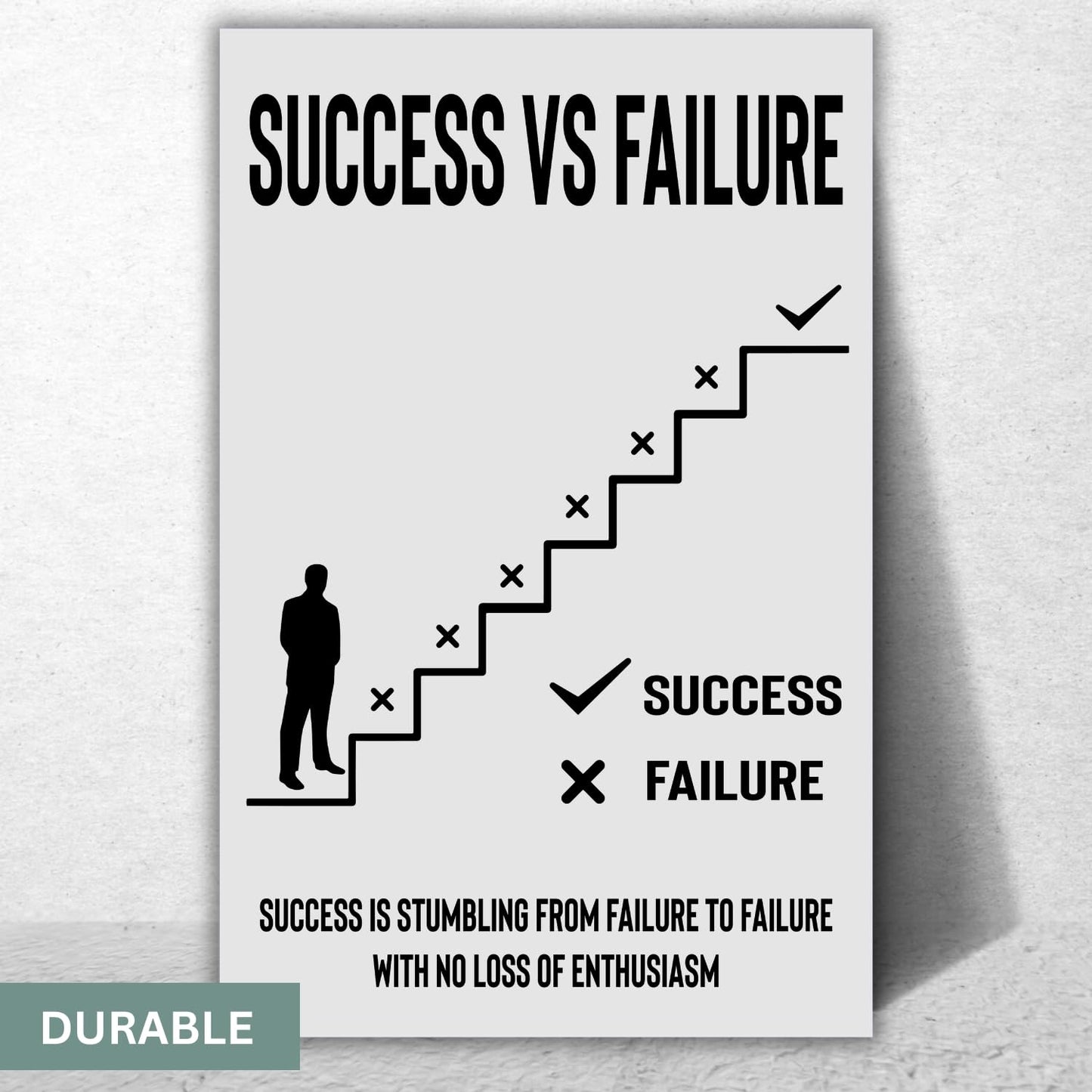 Motivational Wall Art - Inspirational Wall Decor & Classroom Posters, Entrepreneur Quote Poster For Home, Office Modern Wall Decor, 11x17 in. Laminated Print Minimalist Wall Art for Men - Unframed
