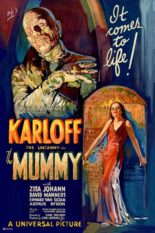 The Mummy 1932 Boris Karloff Retro Vintage Horror Movie Poster Horror Movie Merchandise Horror Decor Classic Monster Spooky Scary Halloween Decorations Cool Wall Decor Art Print Poster 12x18