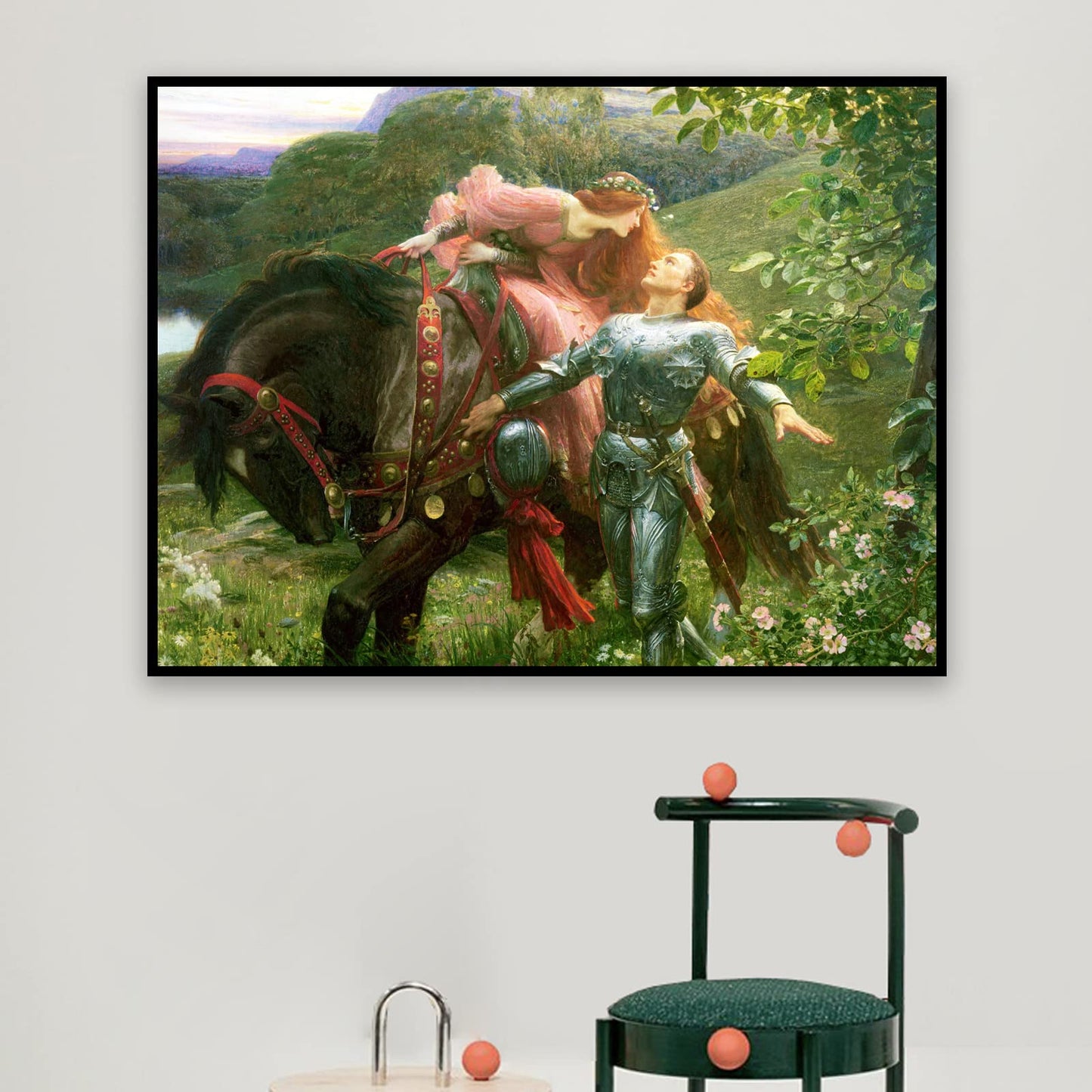 ZZPT La Belle Dame Sans Merci Poster - Frank Dicksee Prints - Famous Painting Reproduction - Modern Canvas Wall Art Pictures for Bedroom Living Room Home Decor Unframed (9x12in/23x30cm)
