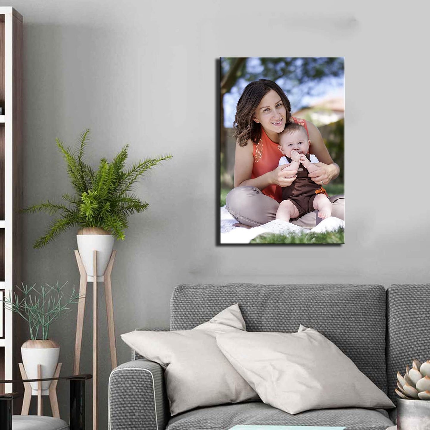 Multi Photo Custom Collage Canvas Prints Personalized Custom Picture Poster for Valentines Day Family Wedding Images Customized Wall Art Home Decor for Customized Picture Gifts 1 Photos Vertical