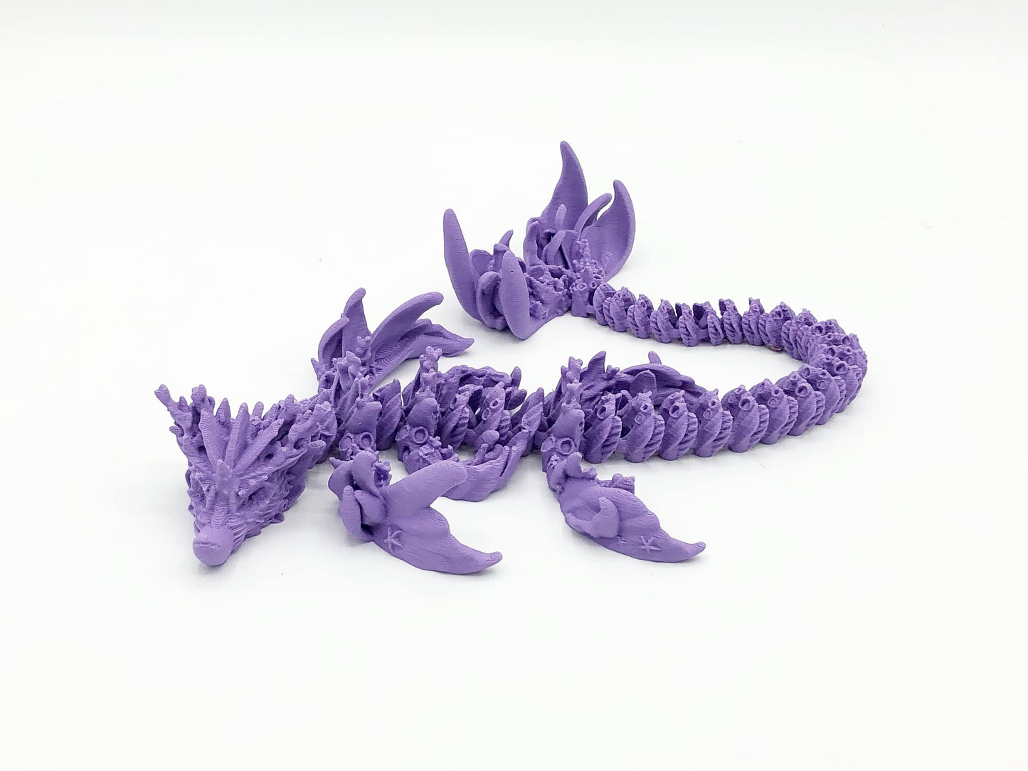 3D Printed Articulated Flexi Coral Sea Dragon Fidget Toy (Small, Cyan)