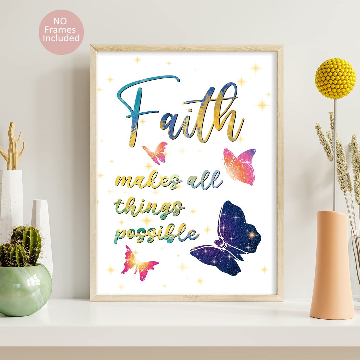 Positive Affirmations Butterfly Wall Decor Poster, Inspirational Quote Wall Decor Art Print, Motivational Saying Colorful Butterfly Art Print, Office Classroom Bedroom Decor For Teen Girls Women