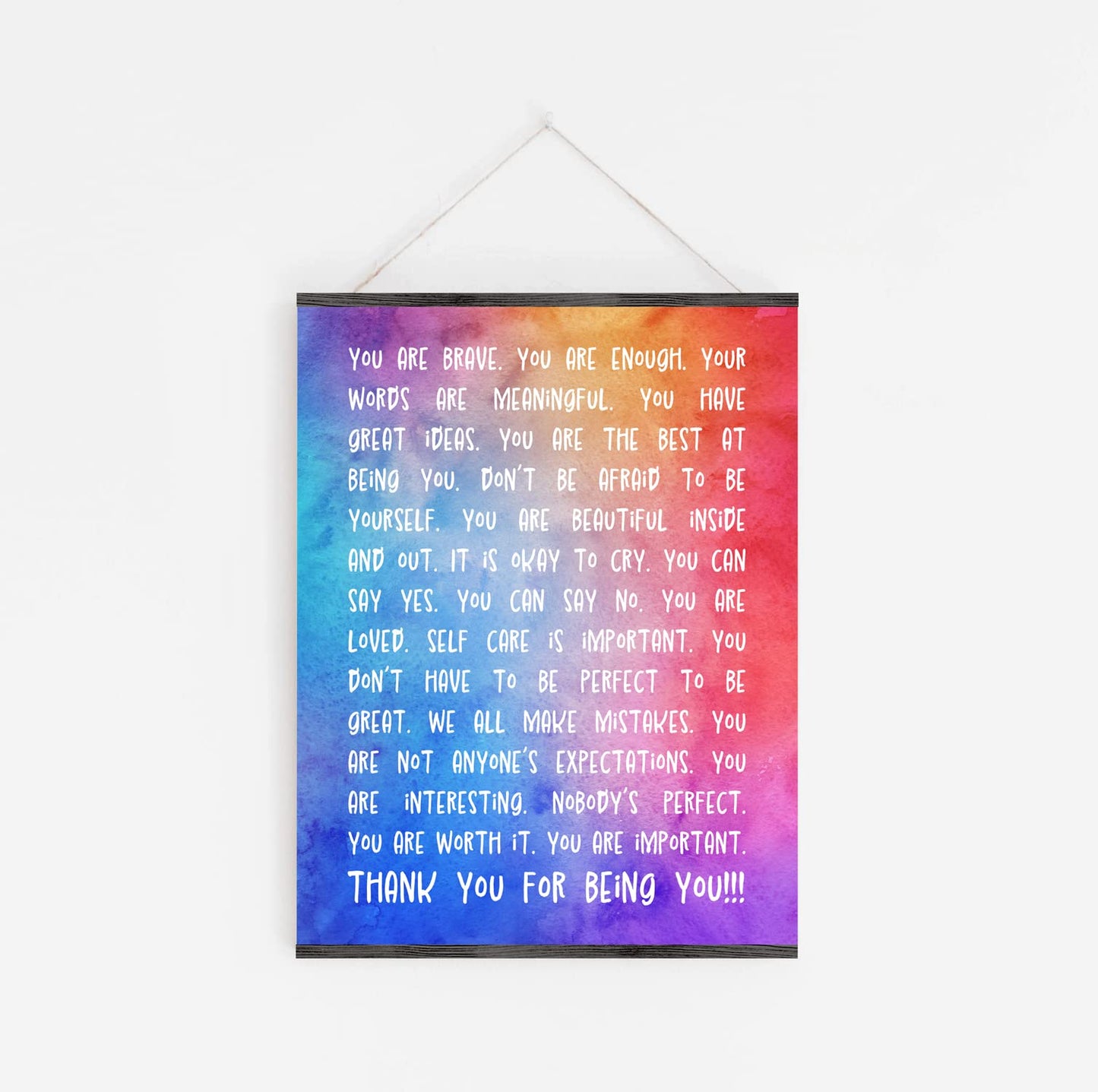 You Are Enough - Inspirational Wall Art Print - Motivational Poster for Teens - Confidence Building Room Decor - Ready to Frame