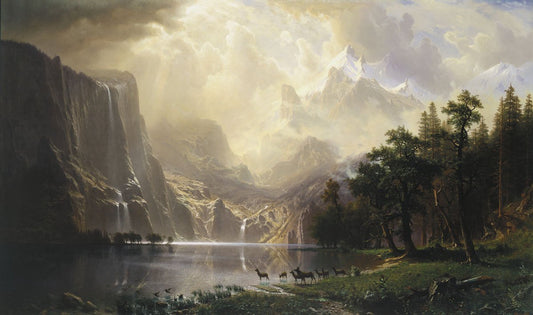Picture Peddler Among The Sierra Nevada California 1868 by Albert Bierstadt Mountains Print Poster (Choose Size)