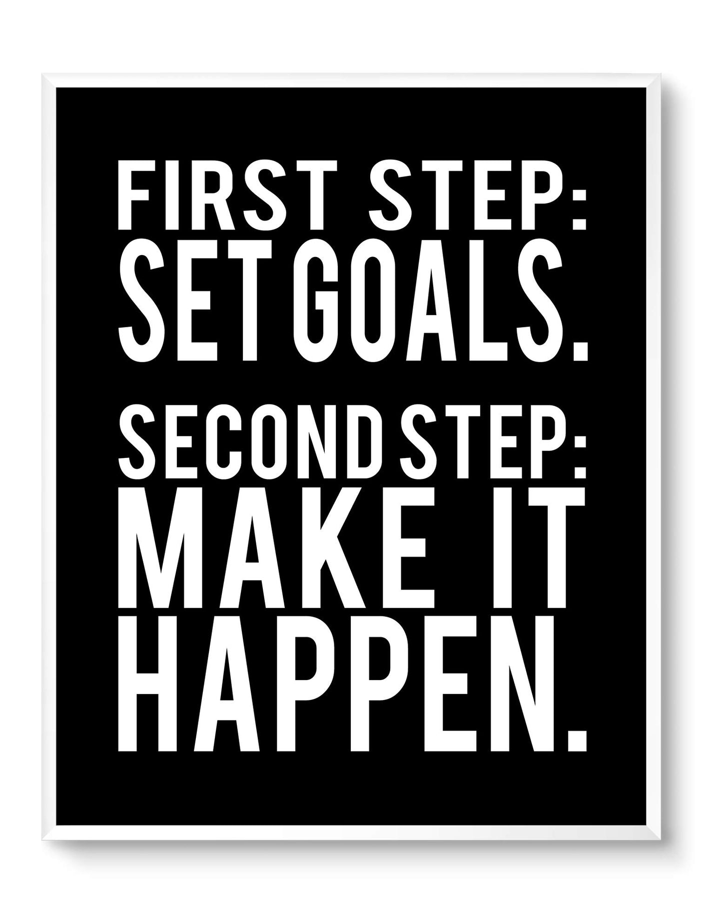 Brooke & Vine Motivational Quotes Wall Decor Posters Inspirational Wall Art Prints (UNFRAMED 8 x 10) Classroom Decorations - Office, Bedroom, Dorm, Cubicle, Gym (Goals, Grit - Black Background)