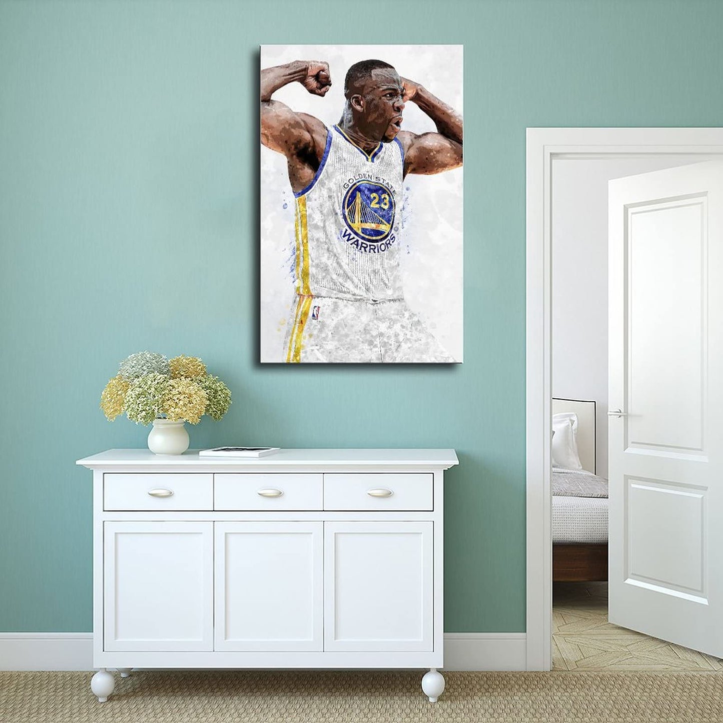 KAMUFF Draymond Green Poster Basketball Canvas Wall Art Dunking Picture Print For Boys Bedroom Unframe-style 12x18inch(30x45cm)