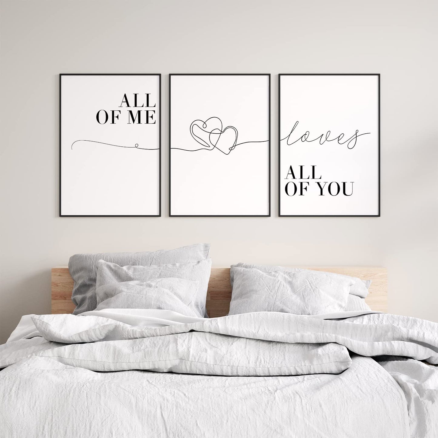 AnyDesign 6Pcs Valentine's Day Couple Line Wall Art Prints 8 x 10in Minimalist Room Decor Kiss Hands Lovers All of Me Loves All of You Poster for Anniversary Couple Gift Home Room Decor (NO FRAME)