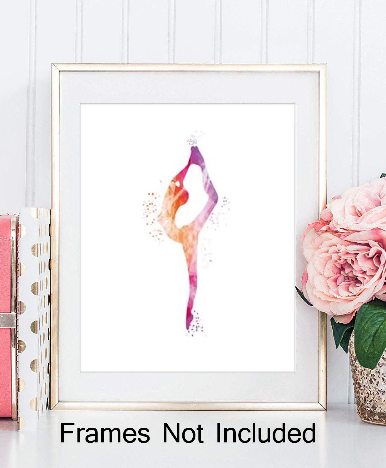 CHDITB Unframed Ballerina Wall Art Print Elegant Ballet Girls Art Painting, Set of 3（8’’x10’’） Canvas Dancer Poster Picture For Beautiful Girls or Women Room Decor