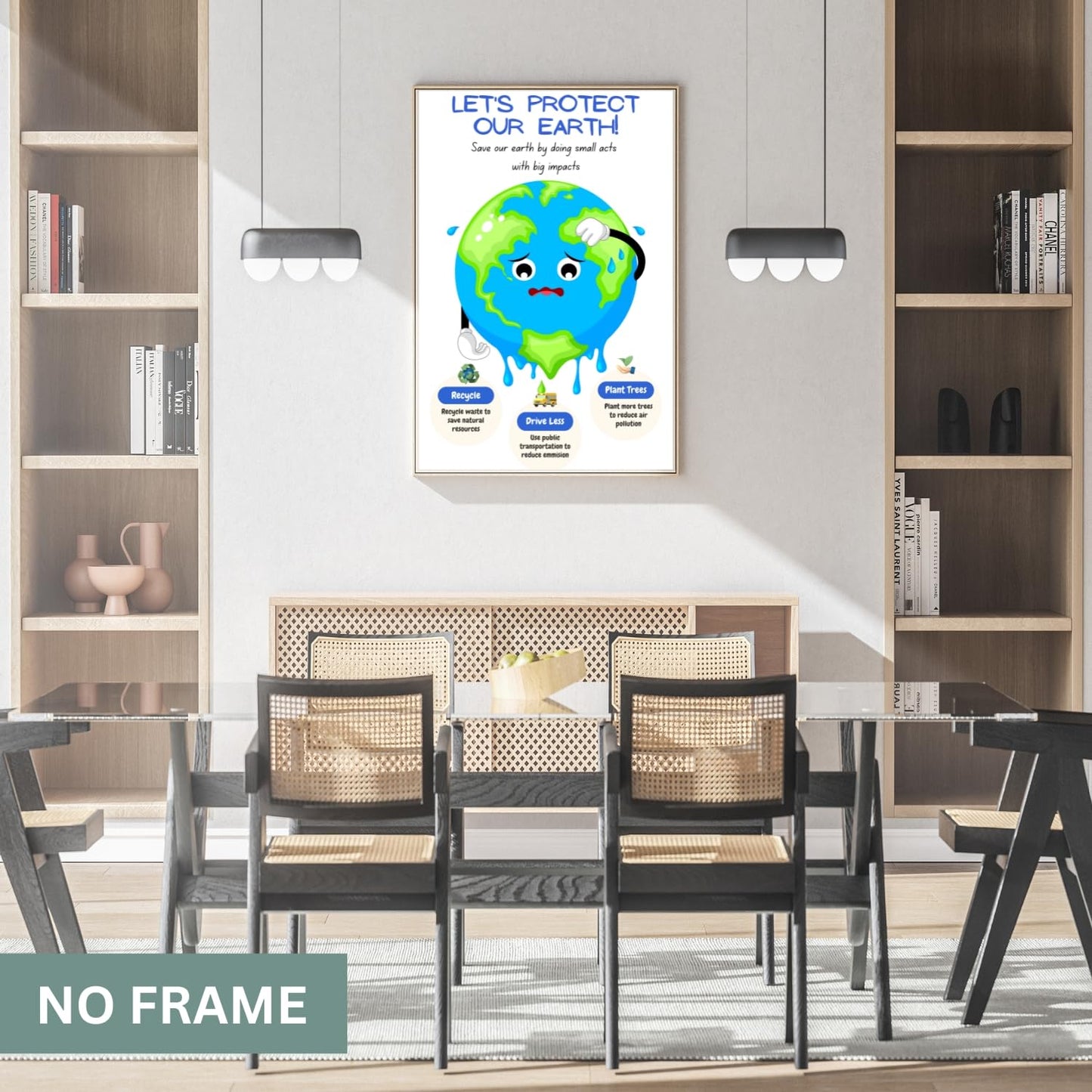 Save the Earth Art Poster. Environment Environmental Art Print Environmental Awareness for Kids, Save the Earth Print, Motivational Poster, Earth Day Eco Activist Art - 11x17 in. LAMINATED - No Frame