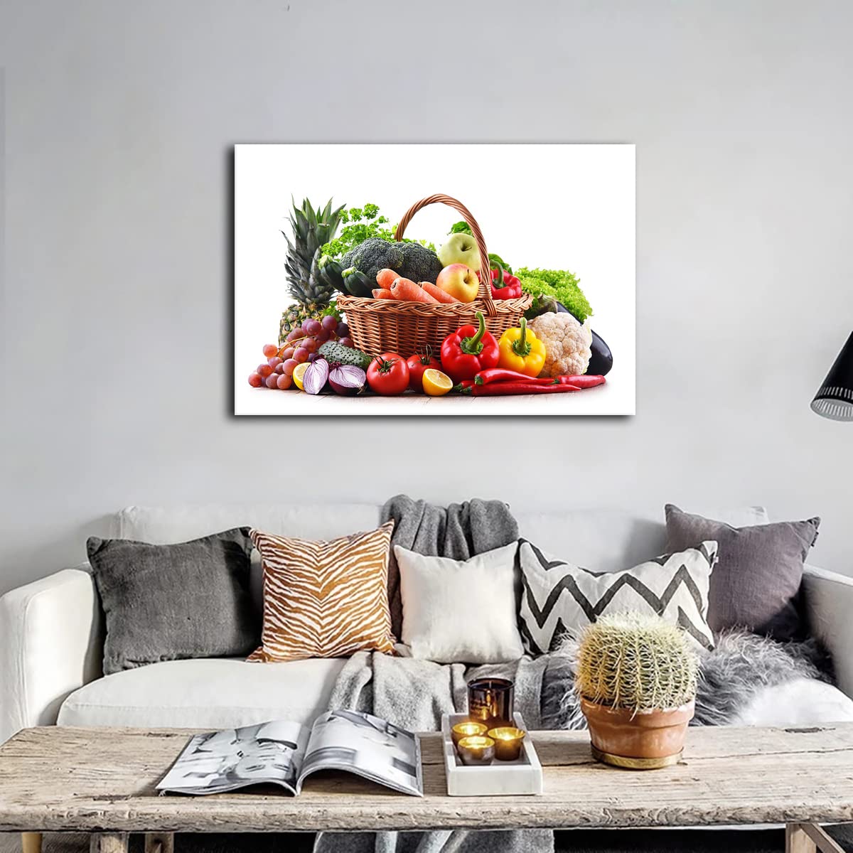 XOPNGRYN Kitchen Theme Vegetables and Fruits Posters and Prints Canvas Paintings Wall Art Picture for Living Room Decor (Unframed-No Framed,8x12inch)
