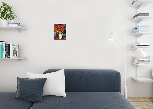 Vincent Van Gogh Poppies Van Gogh Wall Art Impressionist Painting Style Nature Spring Flower Wall Decor Landscape Vase Bouquet Poster Romantic Artwork Thick Paper Sign Print Picture 8x12