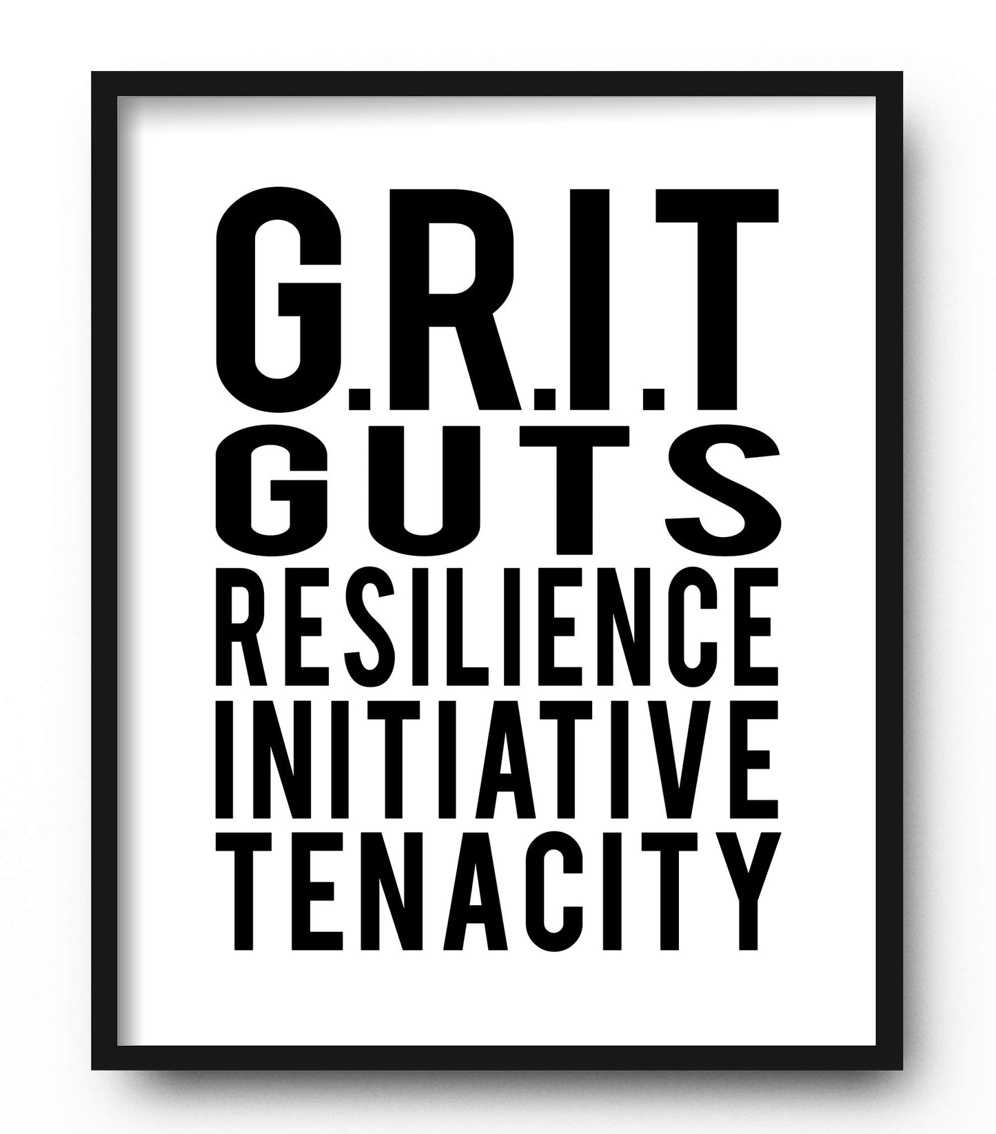Brooke & Vine Motivational Quotes Wall Decor Posters Inspirational Wall Art Prints (UNFRAMED 8 x 10) Classroom Decorations - Office, Bedroom, Dorm, Cubicle, Gym (Goals, Grit - White Background)