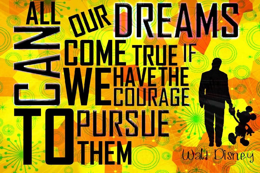 All Our Dreams Can Come True-Walt Disney Wall Poster Print|Classroom Office Business Dorm Home Office|18 X 12 In|SJC61