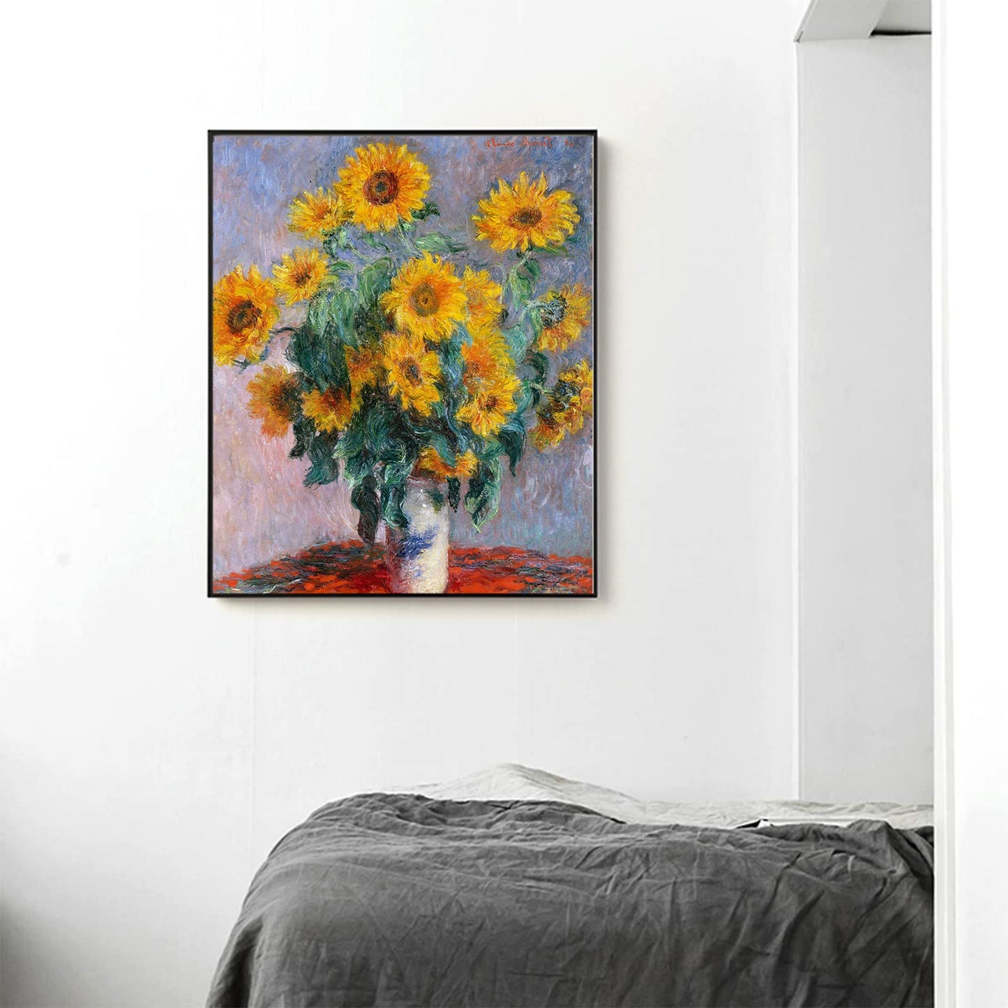 Bouquet of Sunflowers by Claude Monet - Impressionism Oil Painting Reproductions - Monet Canvas Wall Art Prints Poster for Bedroom Living Room Unframed - Gift for Women(Bouquet of