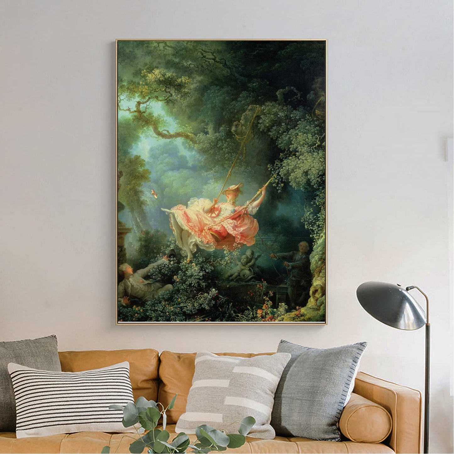 ZZPT Jean Honore Fragonard the Swing Print - Fine Art Poster - Oil Painting Canvas Wall Art Landscape for Living Room Bedroom Home Decor Unframed (8x10in/20x25cm)