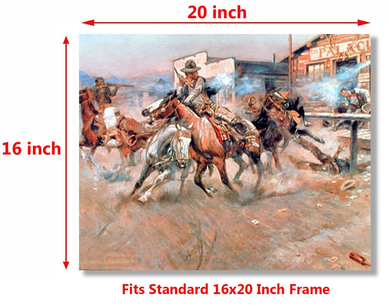 Charles Marion Russell Smoke of a 45 Cowboys Wild West Wall Decor Art Print Poster (16x20)