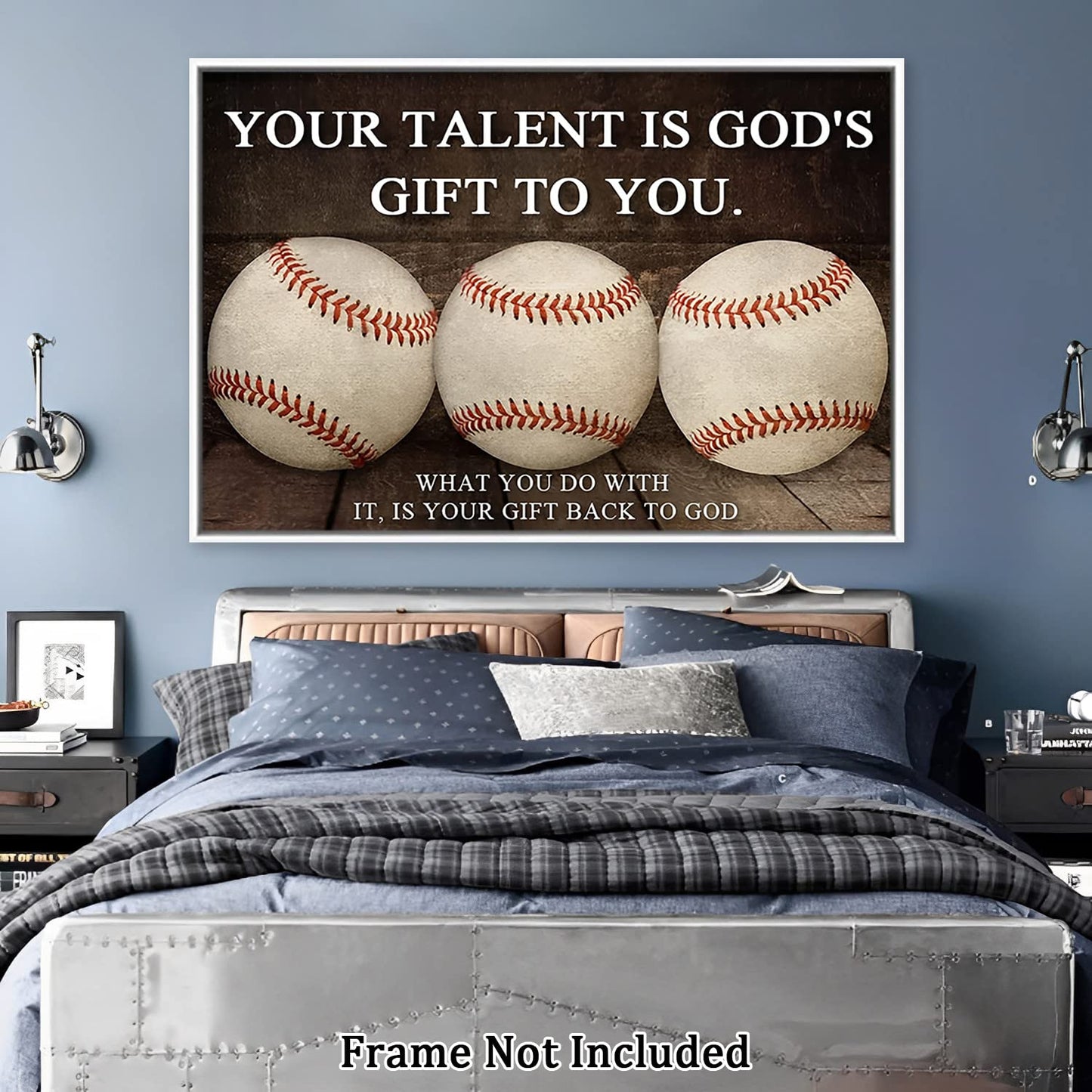 Your Talent Is God'S Gift To You Baseball Canvas Painting Modern Abstract Wall Art Motivational Quote Posters and Prints Wall Decor Unframe Wall Artwork Home Decor Office Kitchen Wall Decoration for