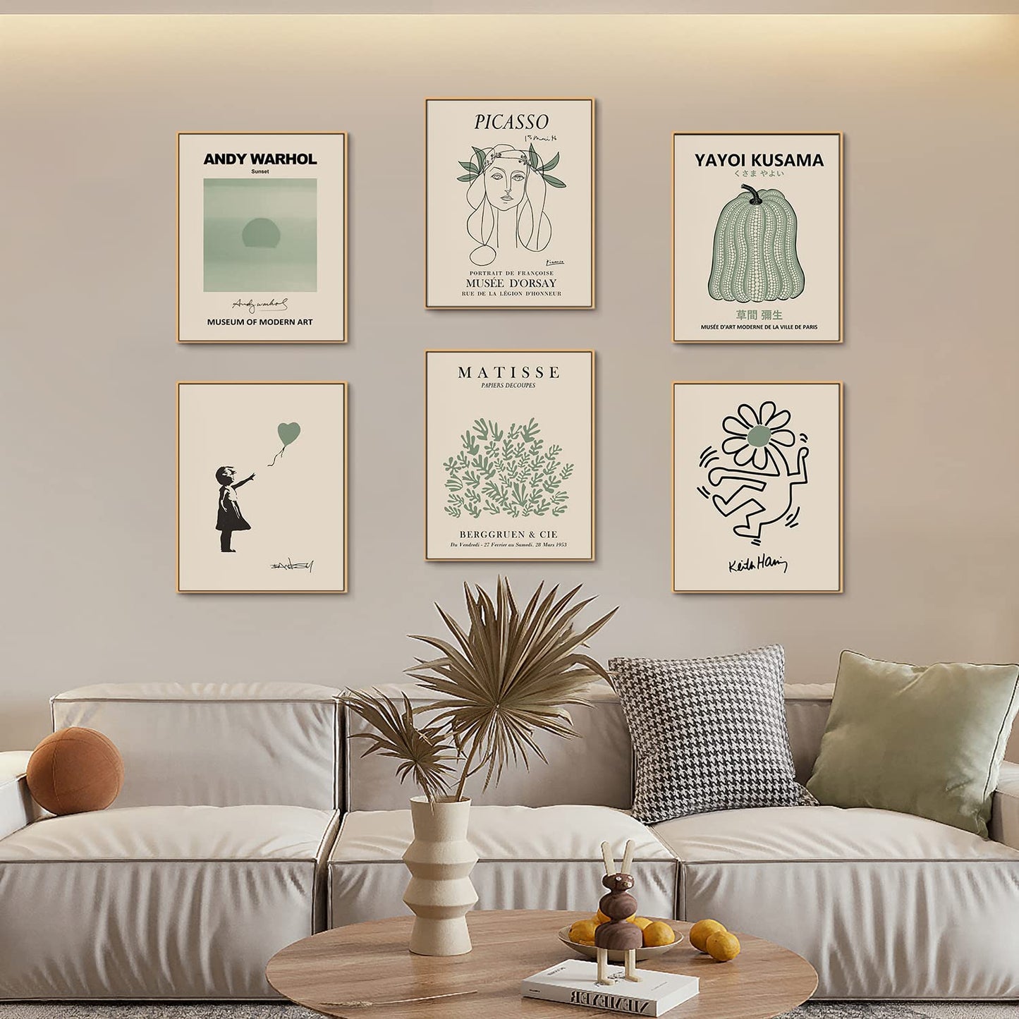 Sage Green Room Decor Aesthetic Matisse Prints Gallery Wall Art Prints Exhibition Poster Living Room Office Bedroom | Pack of 6, Unframed 8x10