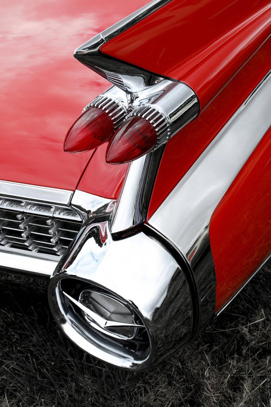 1959 Red Cadillac Eldorado Tail Fin and Light Photo Photograph Cool Wall Decor Art Print Poster 12x18