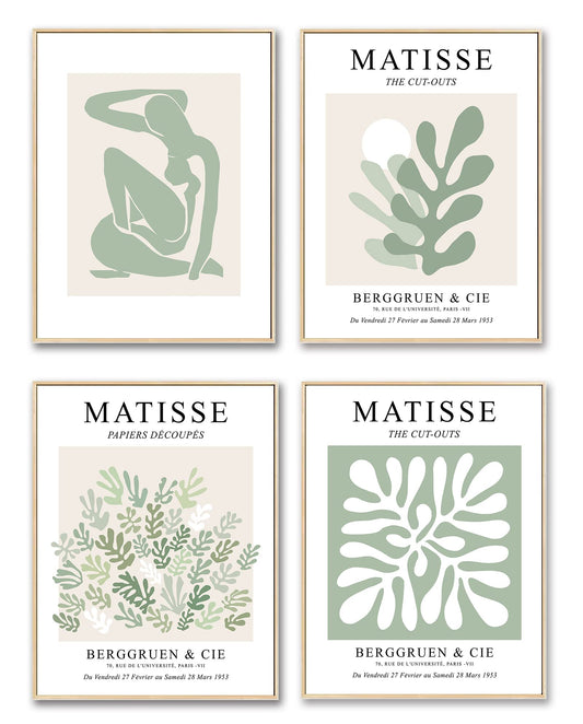 Matisse Wall Art Exhibition Poster & Prints , Sage Green Wall Posters for Room Decor Aesthetic, Abstract Wall Art Prints for Preppy Room Decor (Green, 11" X 14")