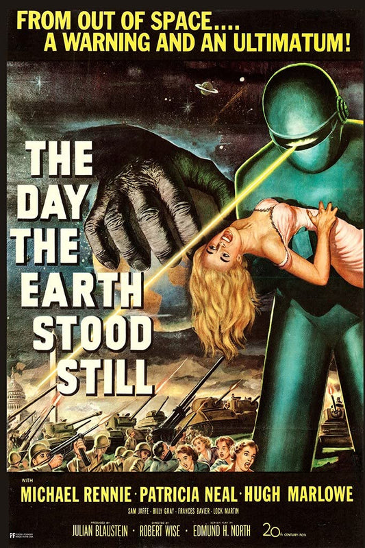 The Day The Earth Stood Still 1951 Retro Vintage 50s Science Fiction Movie Alien Invasion UFO Robot Space Classic SciFi Movie Memorabilia Cool Wall Decor Art Print Poster 12x18