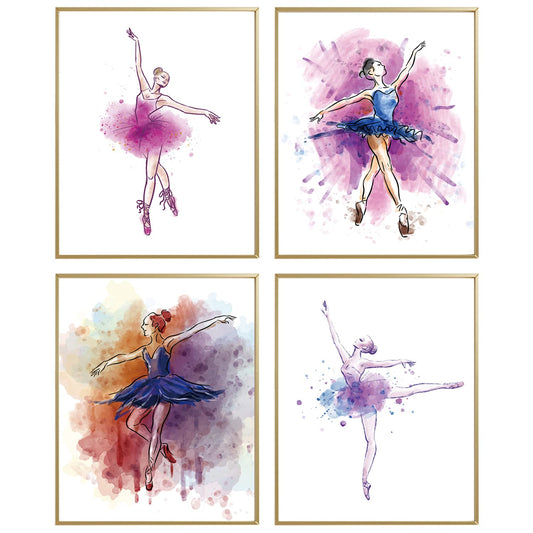 MTL HOE Ballet Art Prints Ballerina Wall Decor Ballet Dancers Wall Art Pictures Gifts For Ballet Lover Women Girls Teens Daughter Friend Wall Art Poster For Women Or Girl Bedroom Dance Room