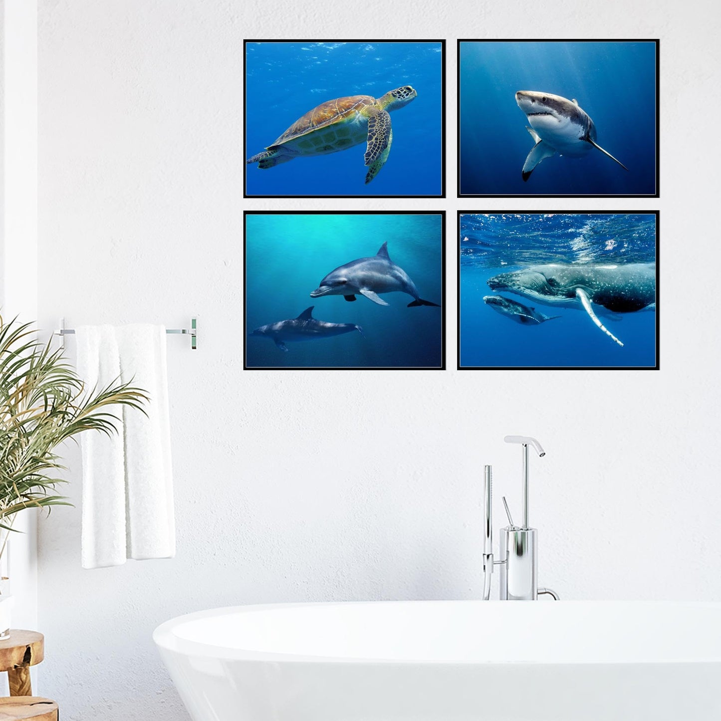 Insire Ocean Print Poster, Whale Shark Poster, Whale Poster, Dolphin Poster, Whale Pictures, Sea Turtle Poster, Dolphin Posters for a Wall, Shark Posters for Walls - Unframed (8x10”)