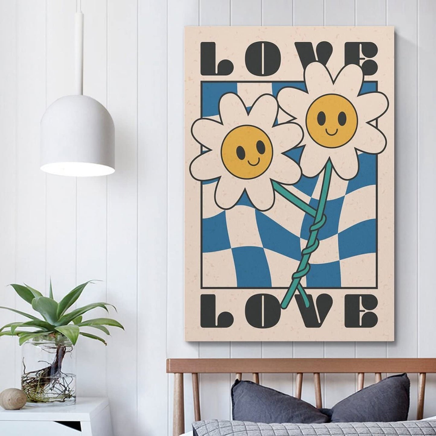 Smile Flower Poster Vintage Posters Retro Aesthetic Room Decor Poster Decorative Painting Canvas Wall Art Living Room Posters Bedroom Painting 12x18inch(30x45cm)