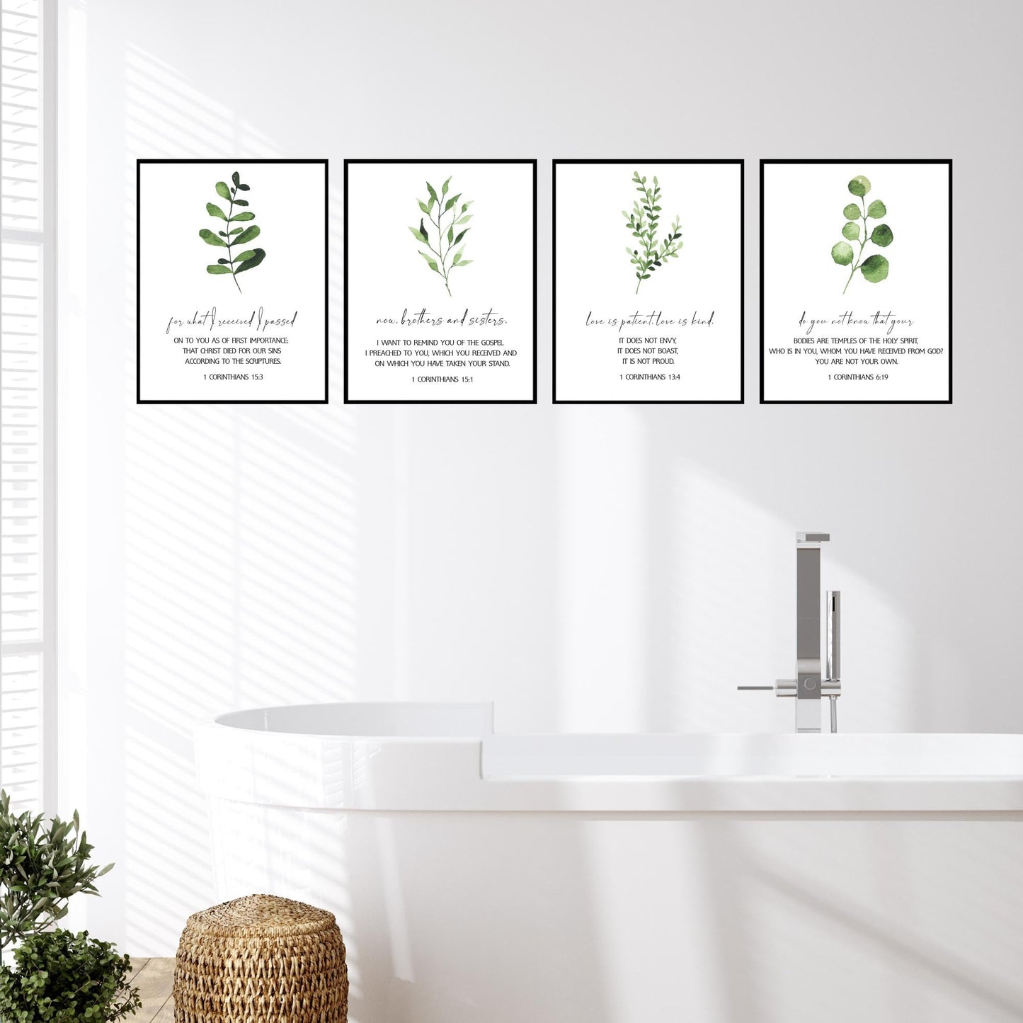 Insire 1 Corinthians 13 Wall Art, Bible Art, Corinthians 13 Sign, Bible Verse Art, Christian Poster, Scripture Art, Bible Verse Nursery, Biblical Quotes Wall Decor, Biblical Prints Unframed (8x10”)