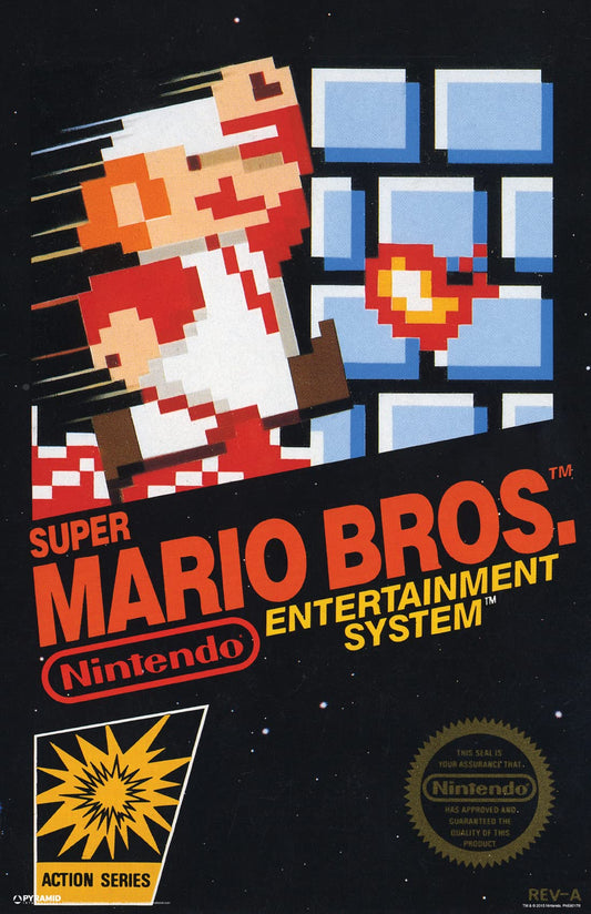 Pyramid America Super Mario Poster - Mario Bros Game Cover -11 x 17 Poster Print Wall Art, Ideal for Home Decor, Room Decor & Living Room Decor