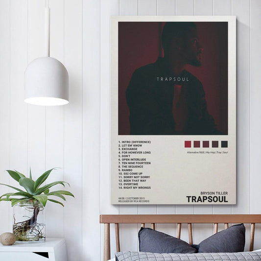 OrdaLi Bryson Poster Tiller Trapsoul Music Album Cover Canvas Poster Wall Art Decoration Print Picture Canvas Mural Suitable for Living Room Bedroom Decoration 08x12inch(20x30cm) Unframe-style