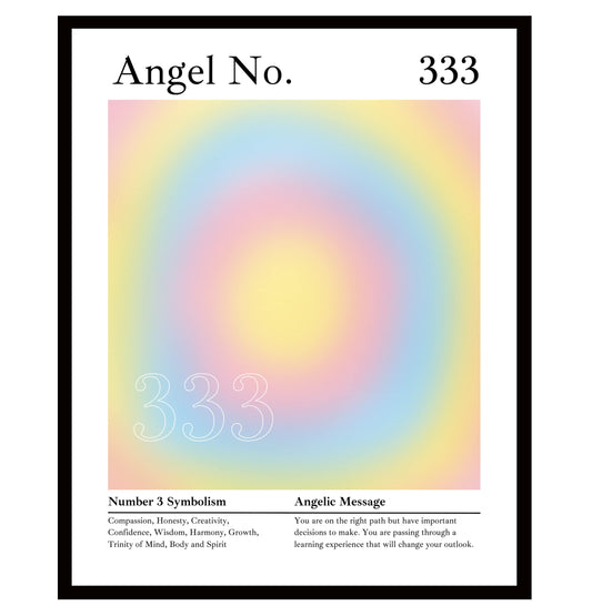 Roxbury Row Aura Poster Aesthetic, Angel Number Poster, Aesthetic Posters, Gradient Painting, Astrology, Spiritual Posters, Posters & Prints (8x10 Unframed Aura Posters, Angel Number 333: Support)