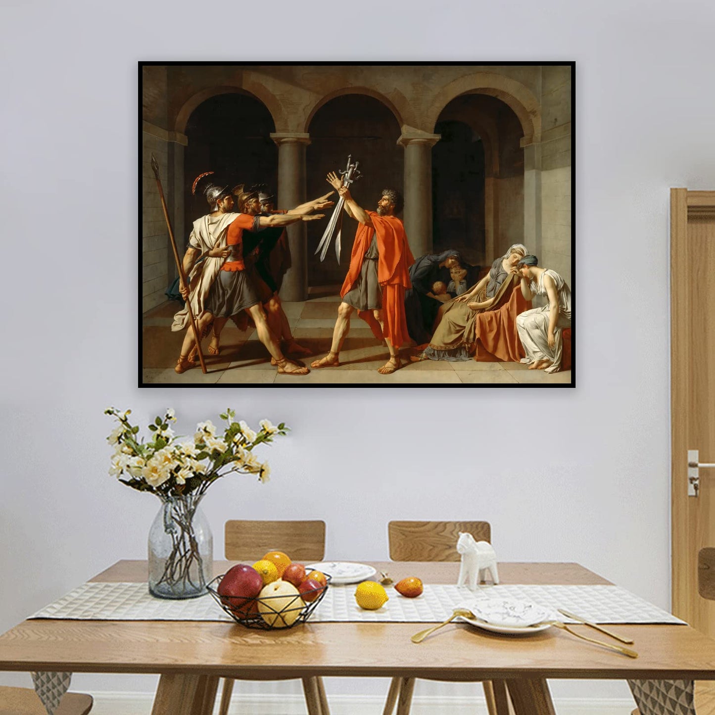 ZZPT Jacques Louis David Poster Prints - Oath of the Horatii Painting - Cool Canvas Wall Art - Renaissance Poster Modern Wall Decor for Living Room Bedingroom Unframed (12x16in/30x40cm)