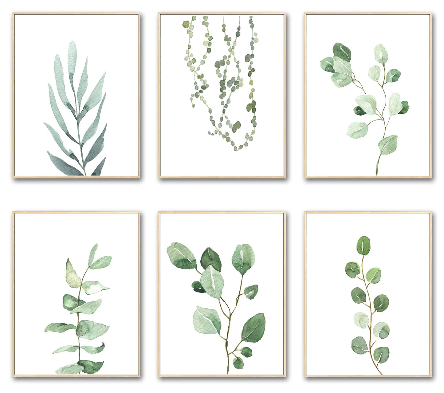 Botanical Wall Art Prints Aesthetic Posters,Cute Room Decor For Teen Girls With Green Leaf,Botanical Plant Pictures for Bedroom Wall Decor Bathroom Dorm Room Decor