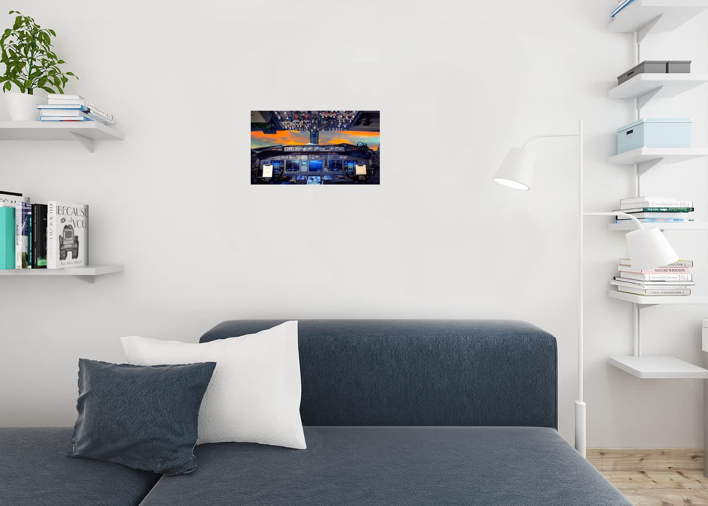 Cockpit Poster Cessna Flight Deck F 16 737 Airplane Cockpit at Sunset Photo Photograph Cool Wall Decor Cool Wall Decor Art Print Poster 18x12