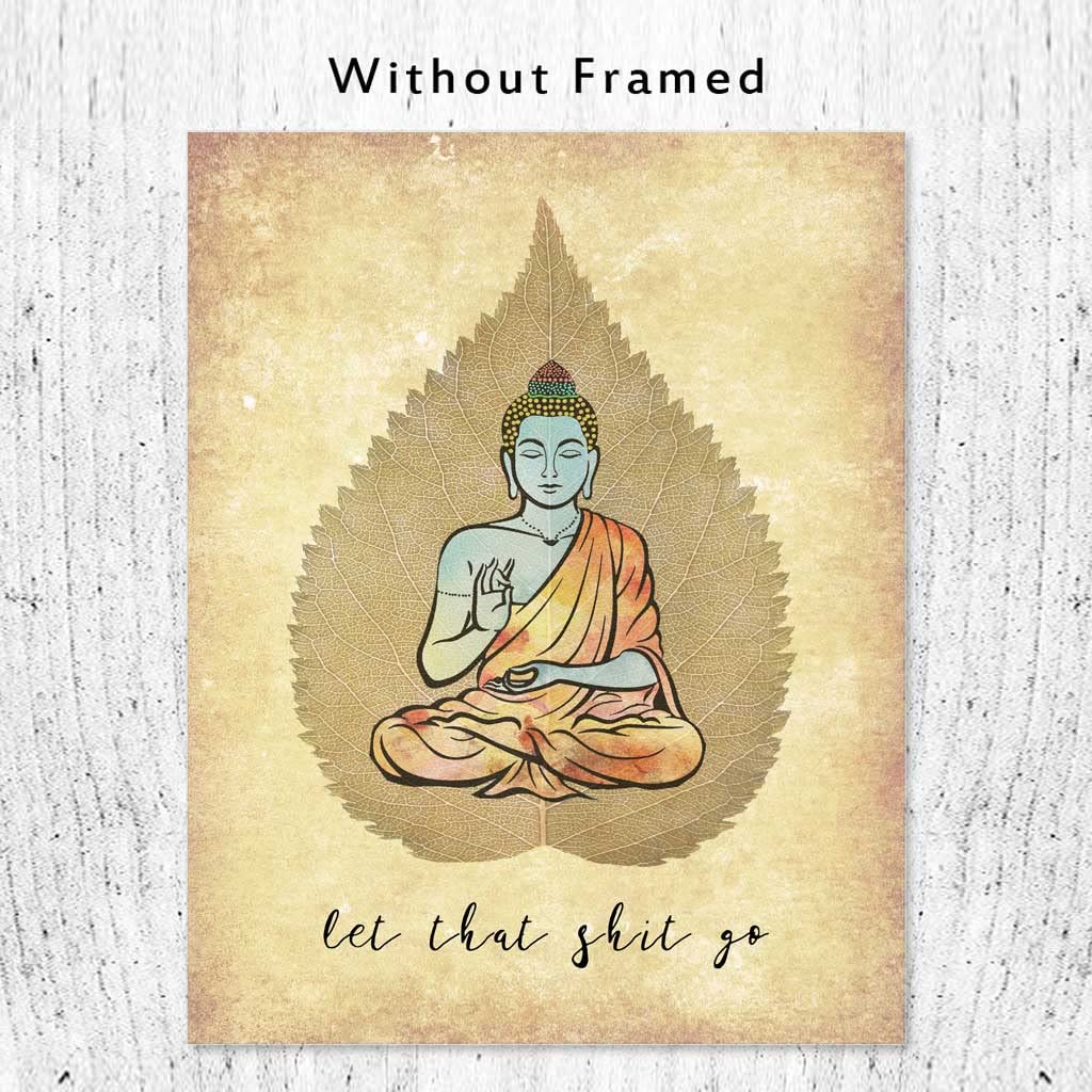 Let That Sh-it Go Print Art, Bathroom Funny Wall Art, Funny Bathroom Poster, Guest Bathroom Print, Bathroom Saying, Namaste Print, Unframed (8X10 INCH)