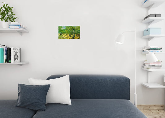 Vincent Van Gogh Olive Orchard Van Gogh Wall Art Impressionist Painting Style Nature Spring Flower Wall Decor Landscape Vase Bouquet Poster Romantic Artwork Thick Paper Sign Print Picture 12x8