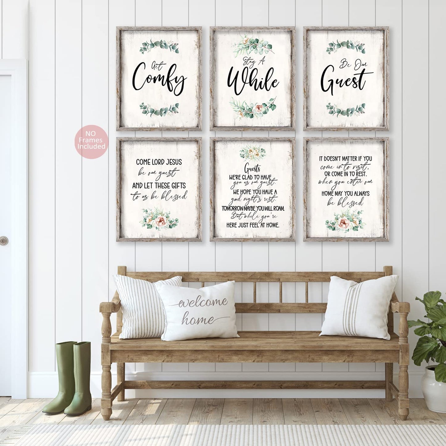 Be Our Guest Wall Art Prints, Farmhouse Guest Room Decor, Biblical Wall Art Poster, Christian Wall Art Guest Bedroom Essentials, Welcome Sign, Spare Bedroom Decor (Set Of 6, 8 X 10 In, Unframed）