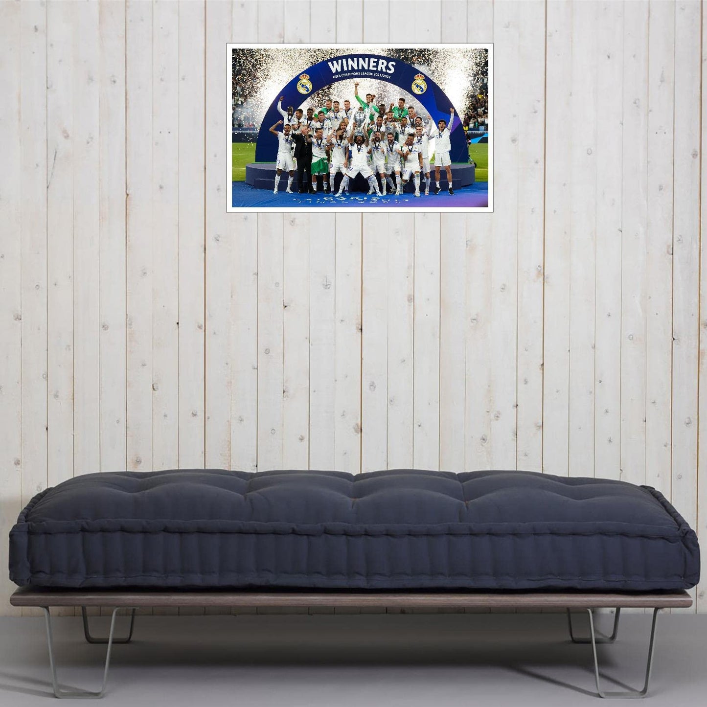 Real Madrid CF Champions League Winners 2022 Poster Canvas Prints Poster Wall Art For Home Office Decorations Unframed 13"x8"