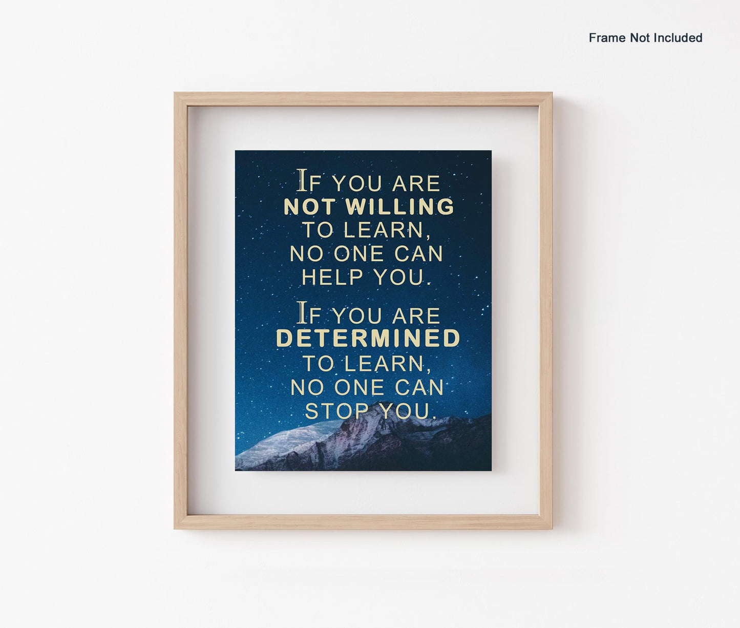 Encouragement Poster for Study/Learning - Office Classroom Wall Decor - Motivational Wall Art - Inspirational Affirmations Quote for Kids Teens Boys Unframed Print 8"x10"