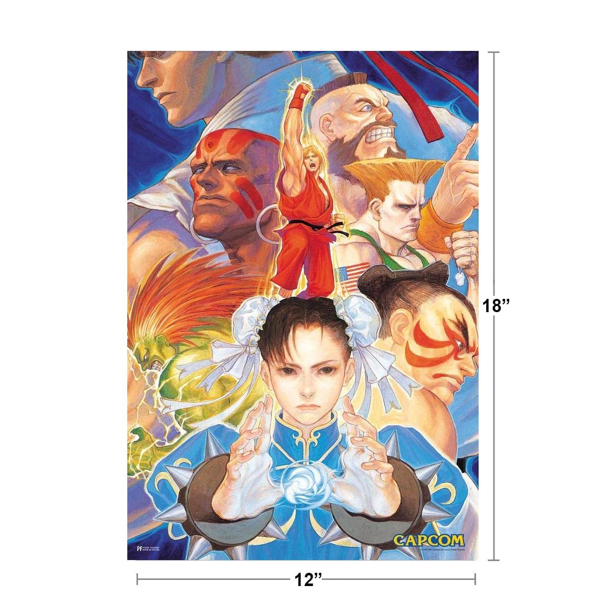 Street Fighter 2 Group Art CAPCOM Video Game Merchandise Gamer Classic Fighting Cool Wall Decor Art Print Poster 12x18
